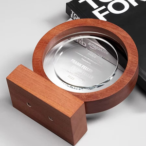 Trofeo de <span class=keywords><strong>Cristal</strong></span> con Base de Madera Personalizado Profesional de Fábrica, Logotipo Sublimado - Product Image 4