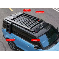 Nouveau design de galerie de toit épaissie en alliage d'aluminium, échelle, kit de carrosserie de cartable à fenêtre latérale adapté aux accessoires R0X 01