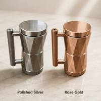 Tasse à café auto-mélangeuse en acier inoxydable poli miroir avec moteur Q235 en cuivre, idéale pour les protéines et le fitness