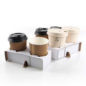 Disposable Coffee <strong>Cup</strong> Holder Milk Tea <strong>Paper</strong> <strong>Cup</strong> Holder Beverage Juice Fixing Base <strong>2</strong> <strong>Cup</strong> <strong>Paper</strong> Holder - Product Image 6