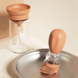 Botella de aceite portátil para cocina con cepillo de silicona, control de cantidad y pulverizador para barbacoa, dispensador de aceite para cocinar y hornear. - Product Image 2