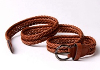 Ceinture tressée vintage épaisse en tissu personnalisé marron de 30 mm, style mode, vente chaude
