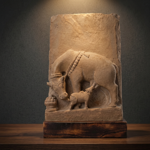 Figurine architecturale historique de Kamdhenu – Reproduction d'art ancien du XIIe siècle - Product Image 2