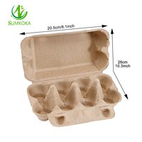 SUMKOKA Boîtes à œufs recyclables personnalisées de 8,1 pouces, boîtes à œufs jetables à 8 compartiments, plateau à œufs en pulpe moulée, boîte en carton