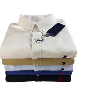 Logo RL Classico per Camicia 100% Cotone Manica Lunga da <span class=keywords><strong>Uomo</strong></span> con Cavallo Ricamato Casual ODM Primavera - Product Image 1