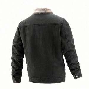 Vêtements de rue d'hiver personnalisés à la mode en gros 2021, veste en jean noir pour hommes - Product Image 2