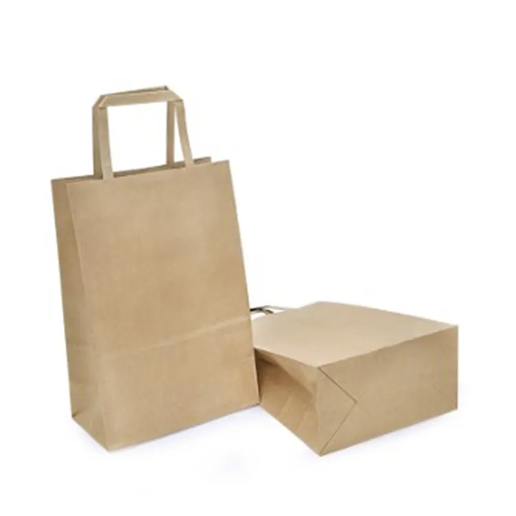 קידום מכירות FSC מוסמך נייר לשאת תיק עם שטוח handlesfree מדגם נייר תיק