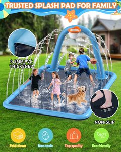 Alberca de Agua Inflable 2 en 1 Mejorada con Aro de Baloncesto, Tamaño Familiar Extra Grande para Niños - Product Image 4
