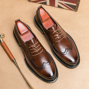 Nueva Tendencia: Zapatos de Hombre de Cuero Genuino, Punta Cerrada, Brillantes, para Otoño, Estilo Británico, Deportivos, Casuales, Sin Cordones, Ligeros, Antideslizantes y Transpirables - Product Image 2