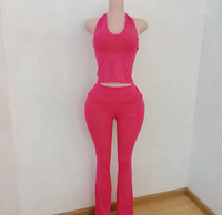 Ensemble de sport pour femme avec haut dos nu, Nouvelle Collection 2026, Vêtements d'été pour femme, Pantalon de yoga à taille repliable, Ensembles de vêtements de détente personnalisés