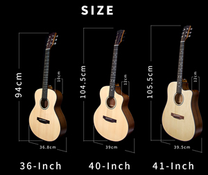 Ensemble de guitare acoustique EQ, vente en gros d'usine, comprenant un sac de transport, un micro, un accordeur, un capo et des accessoires - Product Image 2