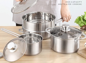 304 acier inoxydable ménage petit vapeur bouillie marmite soupe pot lait casserole casserole ustensiles de cuisine ensembles - Product Image 6