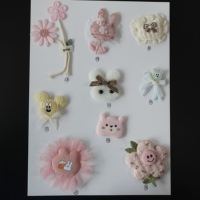 Patchs brodés 3D personnalisés, motifs floraux et de dessins animés mignons, appliques en feutre non tissé rembourrées faites à la main, à coudre sur vêtements et accessoires de chapeaux