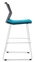 Chaise de bar moderne à pieds hauts, siège en tissu doux, dossier en plastique, tabouret de comptoir de salle à manger, mobilier de loisirs