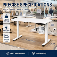 Bureau Ergonomique de Haute Qualité 120*60CM 140*60CM avec Contrôleur de Mémoire, Bureau Debout Électrique Réglable en Hauteur de Qualité Supérieure
