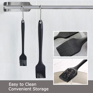 Heat Resistant Food Cooking Brush for Oil, Sauce, Baking, <b>BBQ</b> and Grill, Silicone Basting Pastry Brush - Product Image 3