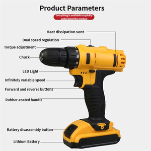 21V <strong>Lithium</strong> Electric <strong>Drill</strong> Set Screwdriver Set Impact <strong>Drill</strong> Multifunctional Cordless Power <strong>Drill</strong> Combo Kit Woodworking Tool Set - Product Image 3