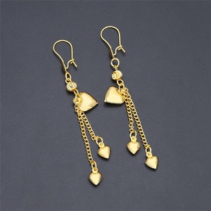 JXX Fashion Brass Jewellery 24k Gold Plated Charm Design <b>Long</b> Dangle Earrings <b>Long</b> Unique <b>Earings</b> Jewelry Women - Product Image 2