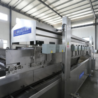 QD 2026 Machine de friture continue électrique et à gaz pour nuggets de poulet, friteuse commerciale continue pour frites