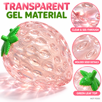 Jouet anti-stress à rebond lent en forme de fraise transparente, simulation de fruit souple, type Vaseline