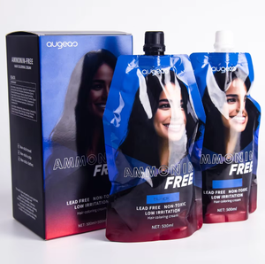 Crème colorante pour cheveux noire, brun foncé, sans ammoniaque, non toxique, 500 ml x 2 - Product Image 1