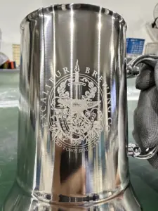 Caspian Wholesale 450/580ml Customized Logo Double Wall Stainless Steel Tankard Beer Mug Stainless With Handle