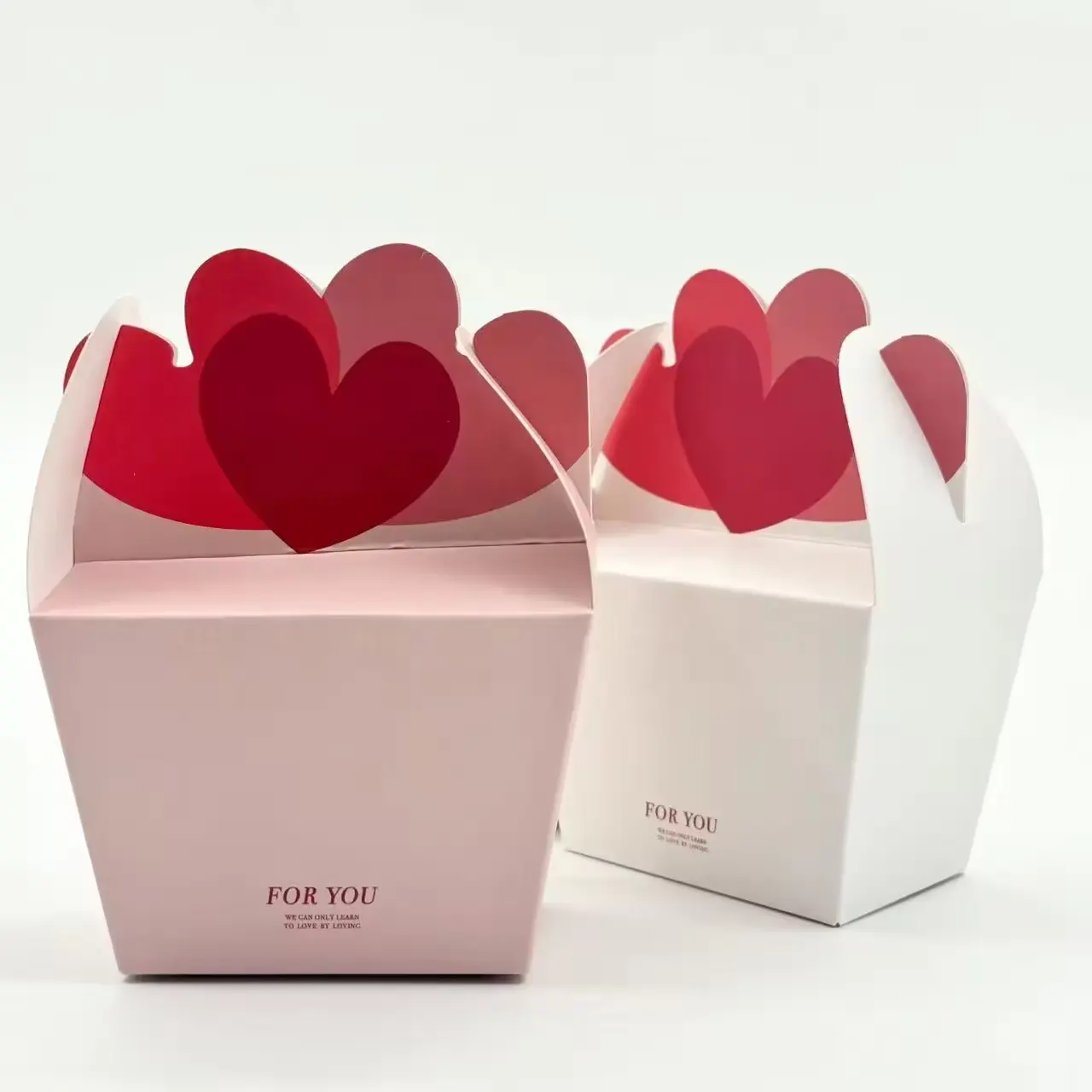 Scatola regalo per confezione di cioccolato rosa amore pieghevole scatola di carta portatile