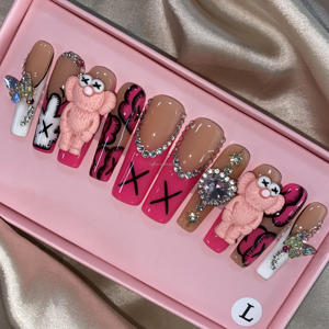 <span class=keywords><strong>Uñas</strong></span> Postizas <span class=keywords><strong>de</strong></span> <span class=keywords><strong>Navidad</strong></span> con Diseño <span class=keywords><strong>de</strong></span> Moda, Personalizadas, Ovaladas Medianas, Francesas Negras con Mariposas Blancas, <span class=keywords><strong>Uñas</strong></span> Acrílicas ABS - Product Image 1