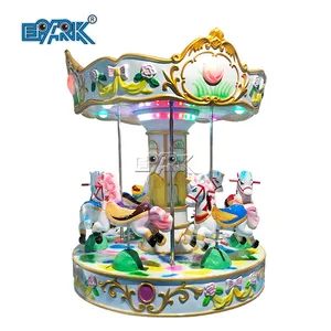 Carrusel que funciona con monedas Pequeño Recinto Ferial Merry Go Round Kids 6 Asientos Carrusel Caballo para niños