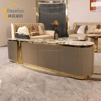 Ensemble de meuble TV de luxe italien à panneau de roche, table à thé simple et moderne pour le salon, rangement fait main pour la chambre à coucher