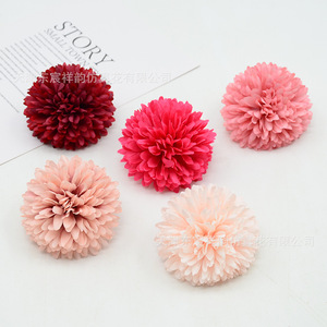 Fleurs artificielles Dongchen Crafts, pompons de chrysanthèmes 4G, base de décoration de gâteau de mariage DIY, rose, rouge, violet - Product Image 3