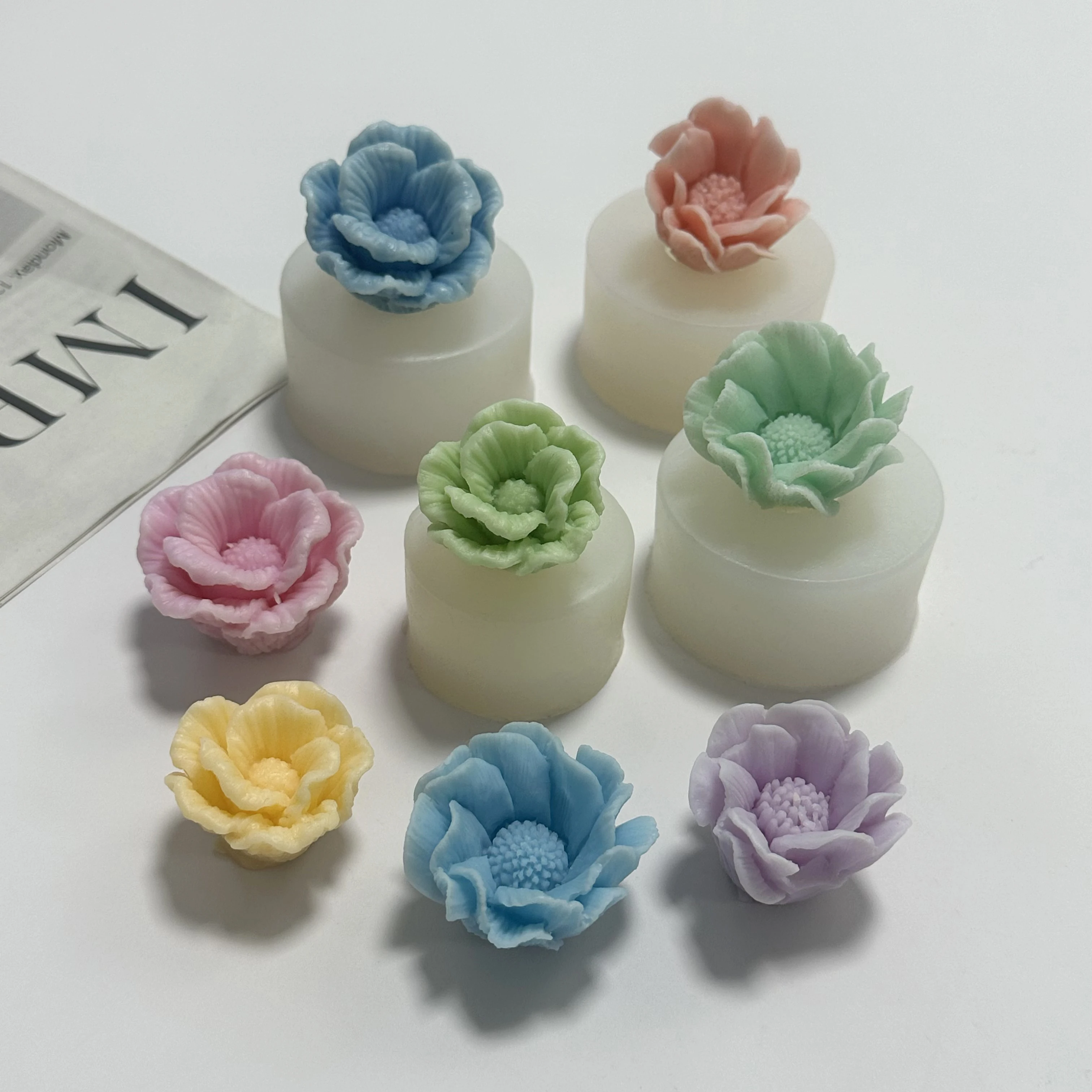 3 PCS Rose Silicone Molds – Flower Candle Molds For Baking, Resin, Chocolate & DIY Crafts