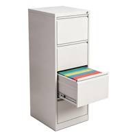 Armoire de classement en acier à 4 tiroirs, armoire de rangement pour archives de bureau en métal, armoire de classement verticale à 4 tiroirs pour bureau