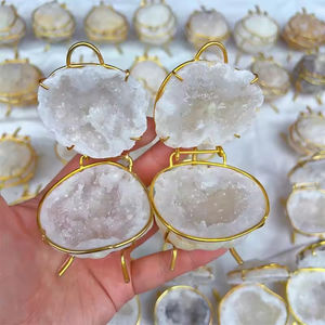 Caja de Joyería de Ágata Blanca Natural al por Mayor, Estuche de Almacenamiento de Cristales Curativos de Artesanía Folclórica para Exhibición de Anillos y Adornos de Lujo - Product Image 5