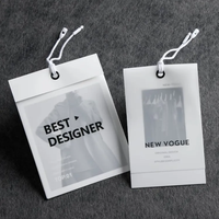 Étiquettes volantes personnalisées pour vêtements Nouveau design Étiquettes en papier d'art avec œillet et technique de timbre à cordes