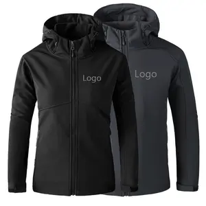 OEM Custom Logo Lining Lightweight Windbreaker Uniform Waterproof Fleece Jumper Men's Outdoor Soft Shell Jacket