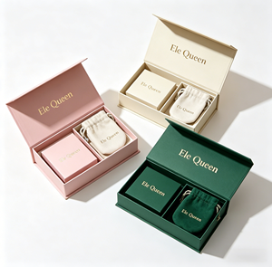 Luxury <b>Book</b> Shaped Magnetic Jewelry Box Set with Velvet Lining for Ring Earrings Bracelet - Product Image 4