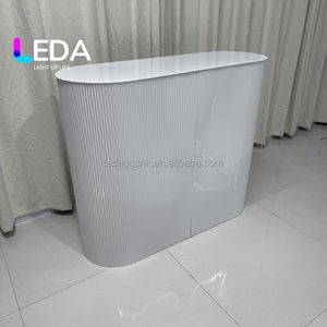 LEDA 2026 New Best Selling Custom Reception Desk Beauty Salon Counter Small Reception <b>Table</b> Nail Salon Circular Reception Desk - Product Image 3