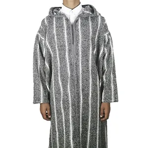 3095 Hot Selling Traditionele Hoge Kwaliteit Marokkaanse Stijl Kaftan Bruine Winter Marokkaanse Kleding Voor Mannen