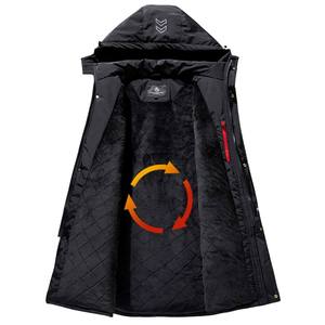 TIMETEXメンズ冬オーバーコートパーカー防水防風フード付き薄いオックスフォード生地ロングレギュラーフィット - Product Image 5