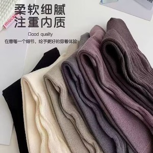 Women Knee High <b>Socks</b> Solid Color Medium Thickness Thermo Slouch Style For Autumn Winter Wear With Leather Shoes - Product Image 3