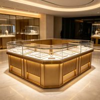 Vitrine de Comptoir pour Bijouterie et Montres, Décoration de Magasin de Bijoux, Vitrine d'Exposition avec Éclairage LED Personnalisable