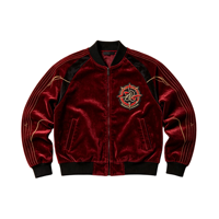 Blouson Bomber Zippé en Velours Tissé Lourd Personnalisé, Col Montant, Coupe Décontractée, Coupe-Vent et Respirant pour l'Automne