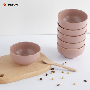 Vente en gros de bols en céramique rose clair service de vaisselle durable de qualité restaurant - Product Image 2