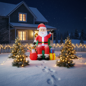 8.2FT <span class=keywords><strong>Noël</strong></span> Gonflable <span class=keywords><strong>Père</strong></span> <span class=keywords><strong>Noël</strong></span> Décor De Vacances En Plein Air, <span class=keywords><strong>Père</strong></span> <span class=keywords><strong>Noël</strong></span> Géant avec Ours et Cadeaux Pelouse Jardin Gonflable Cour Ornement - Product Image 3