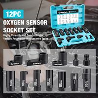 Jeu de douilles pour capteur d'oxygène DURATECH 12 pièces, douilles de 7/8" et 1-1/16", embouts de 3/8" et 1/2", jeu de douilles pour capteur O2
