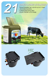 Energizador de Cerca Eléctrica Solar de 0.3J para Animales Domésticos / Pastoreo Eléctrico - Product Image 2
