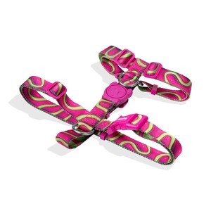 H3D เจลลี่ เอช-ฮาร์เนสสีชมพู ลายสีเขียว สายรัดอกสุนัขแบบปรับได้ - Product Image 1