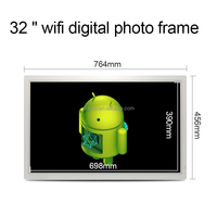 Pros Kartu Dinding Layar Lebar 32 Inci, Bingkai Foto Digital WiFi Full HD 1080P Mendukung Jempol USB Drive SD MMC MS