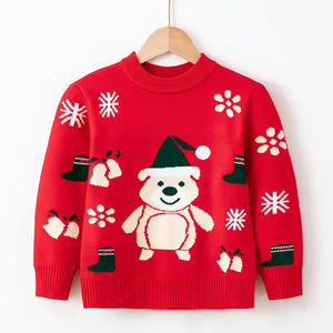 Pull de Noël à col rond pour enfants, motif jacquard dinosaure en coton chaud pour garçons et filles en automne - Product Image 3